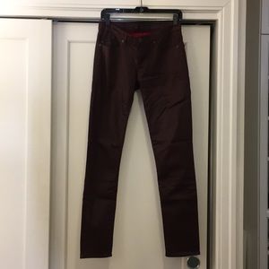 Rock & Republic Dark Maroon Coated Jeans